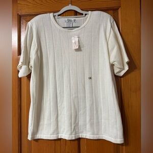 Dressbarn Ivory Ribbed Knit Sweater Size XL
